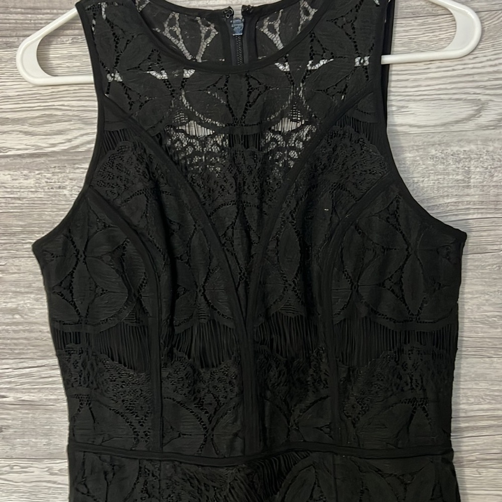 High Low Lace Halter Dress with Scalloped Hem